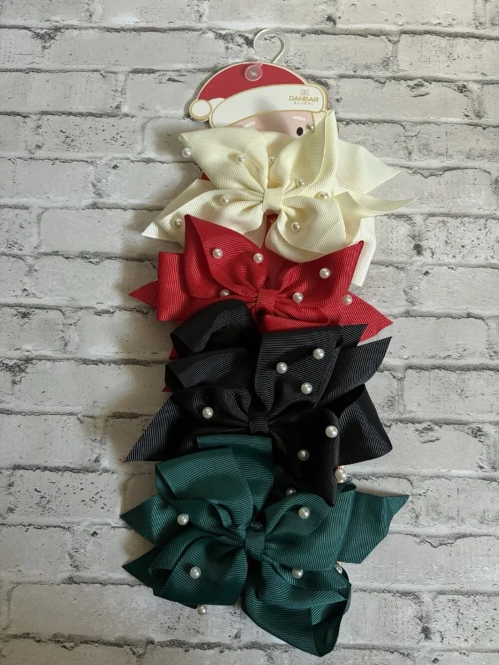 Danbar Global Christmas Girls Bow Clips Set Of 4 NEW
